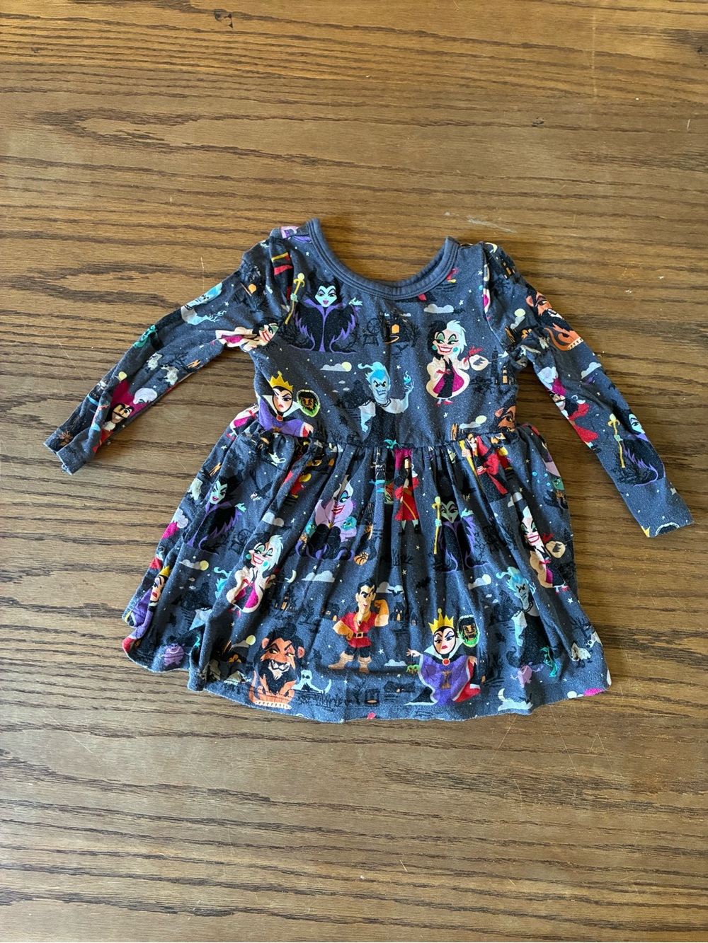Little Sleepies Disney Villains Bamboo long Skater Dress with Body Suit - 6-12M